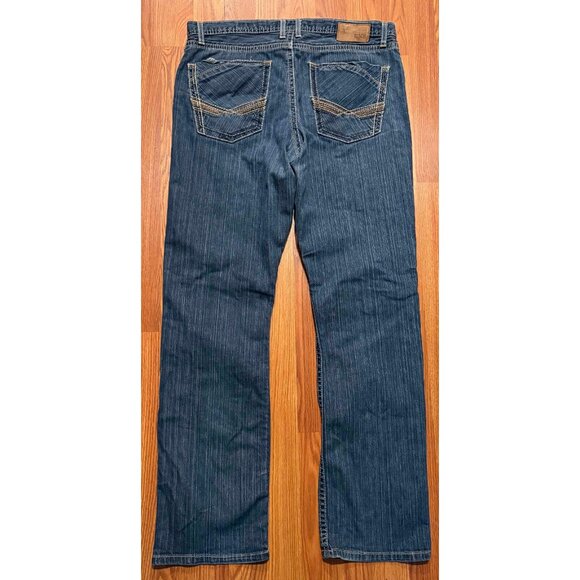 BKE Ryan Straight Jeans Mens 36L 32" Blue Denim Pants - Picture 3 of 8